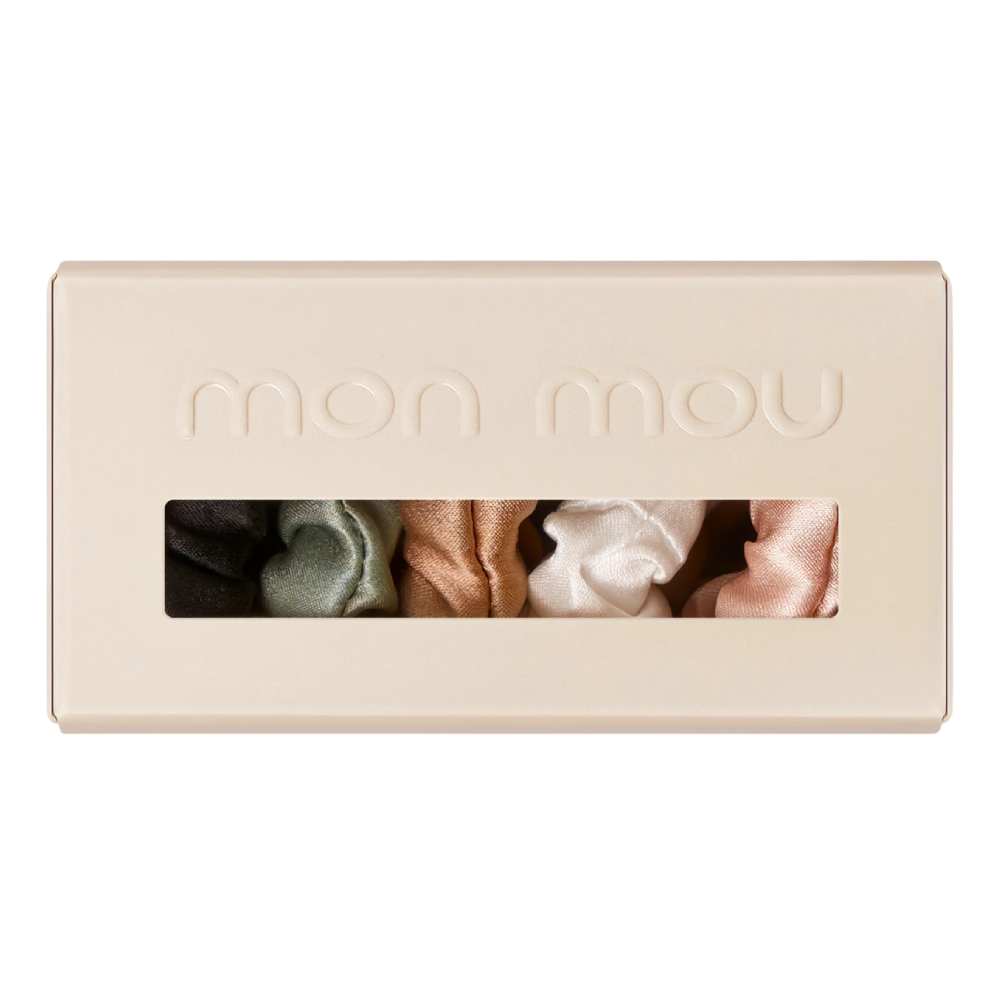 MON MOU Silk Slim Scrunchies Set - Набір із 5-ти тонких шовкових резинок - фото №1